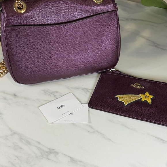 Coach Purple Star-Embellished Clutch and Wristlet